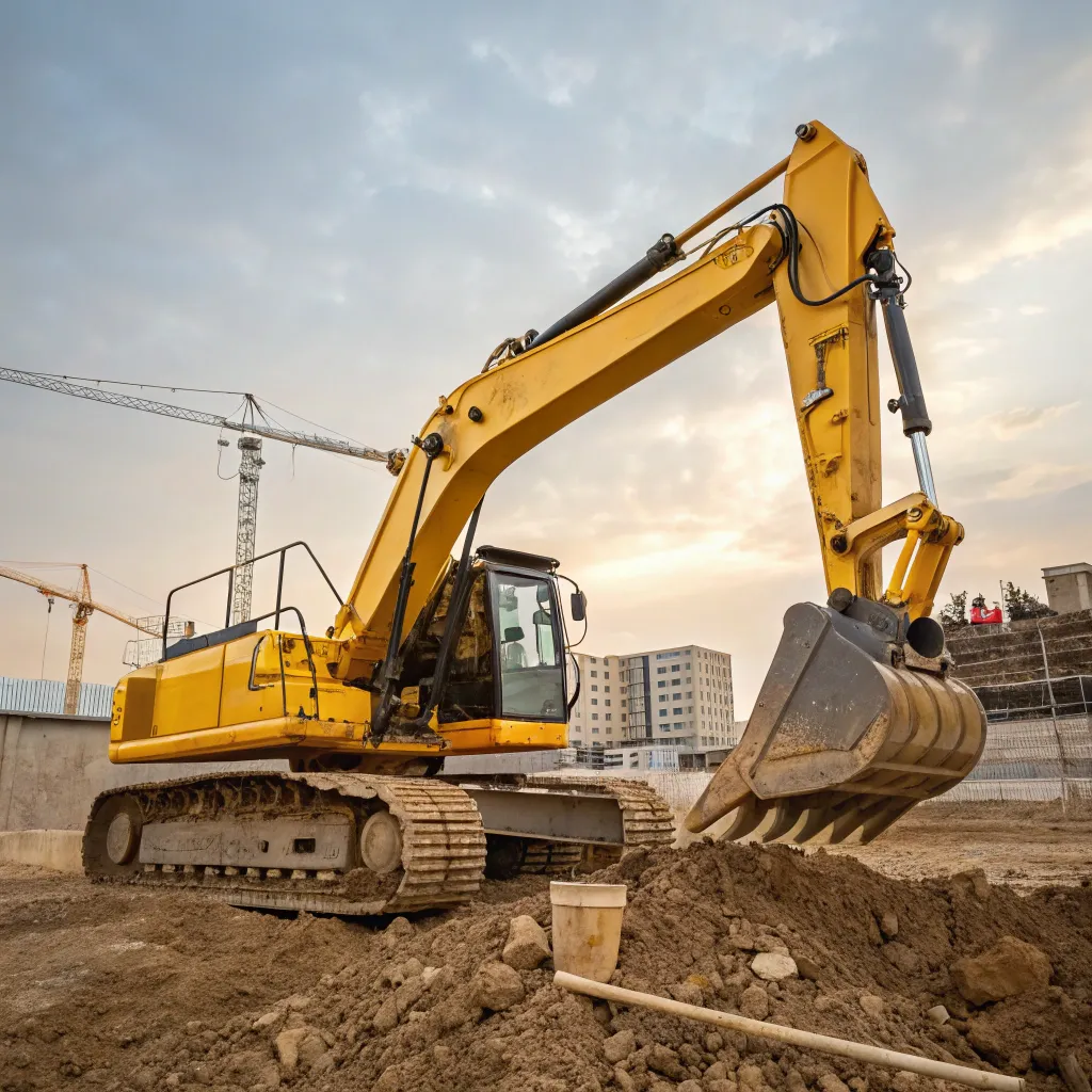 Large yellow excavator