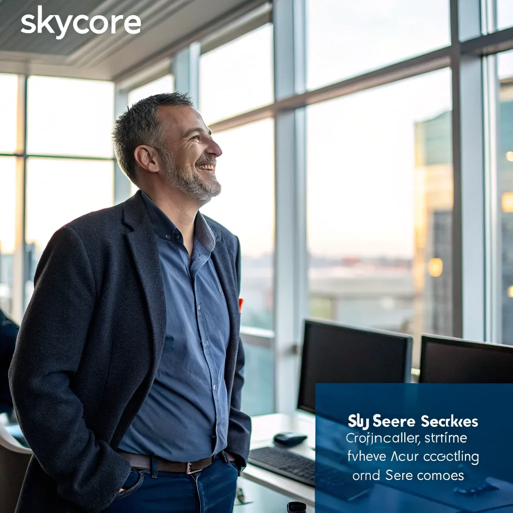 John smiling after using SKYCORE services