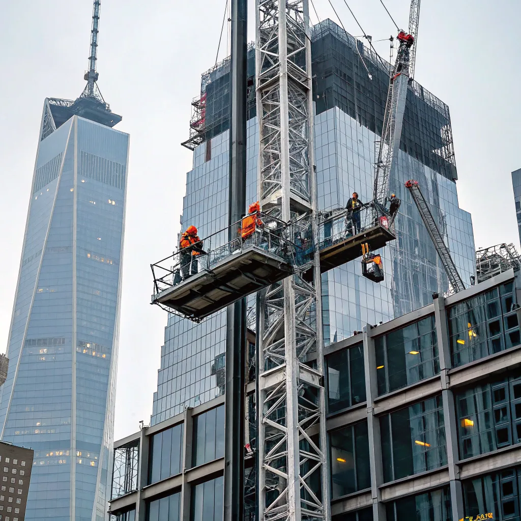 Special equipment being used on skyscraper construction